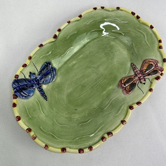 Hand Painted Dragonfly Platter - Picture 3 of 6